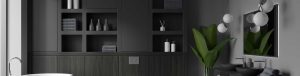 Blog Dark Bathroom Built-In Shelves